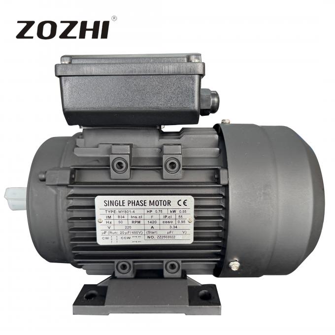 50Hz 0.55KW 0.75HP 1440rpm مكثف واحد المرحلة بدء تشغيل محرك الحث غير متزامن 220V / 230V AC فولتا 60Hz الطاقة المحددة الترددية 2