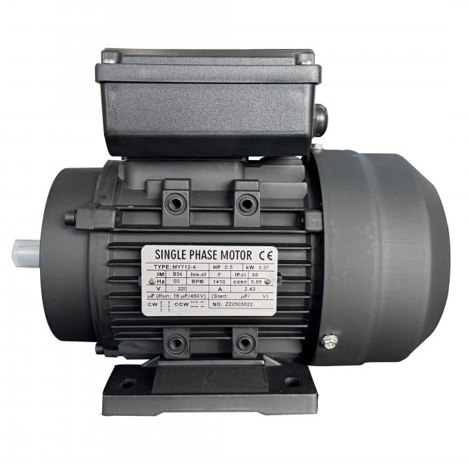 محرك كهربائي غير متزامن أحادي الطور ببدء مكثف وتشغيل 1410 دورة في الدقيقة، 0.37 كيلو واط، 0.5 حصان، جهد تيار متردد 220 فولت، 50 هرتز/60 هرتز، القدرة المقدرة 0